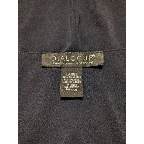 Dialogue the new language of style black stretchy wide tank top womens large - Picture 4 of 4